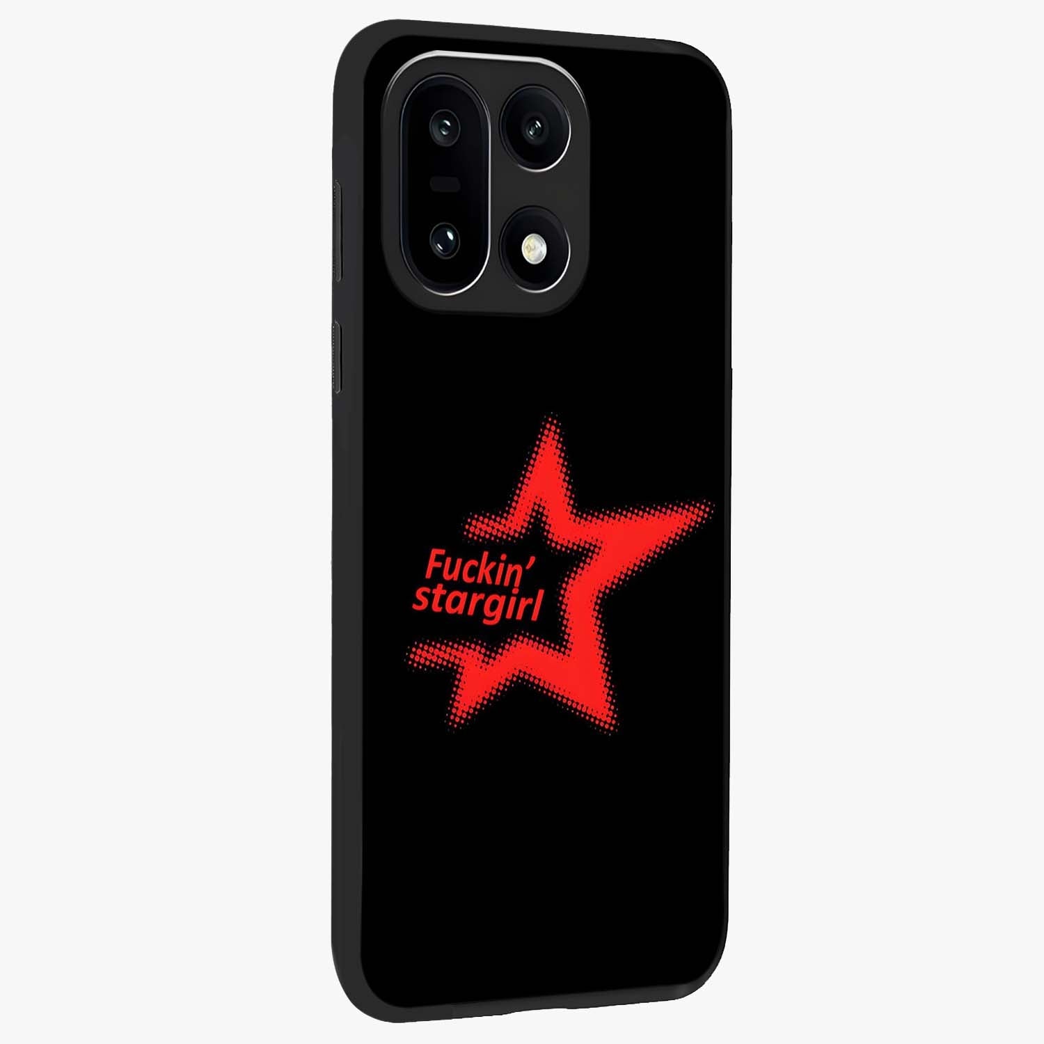 Starboy and Stargirl Energy Glass Case for 1+15 side perspective highlighting dynamic illustration textures and premium edges