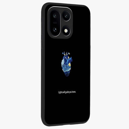 Starry Heart Compass Glass Case for 1+15 side perspective highlighting refined textures and sleek premium build