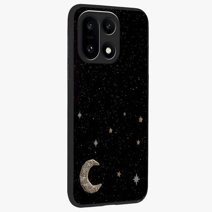 Twinkle Star With Half Moon Glass Case for 1+15 side perspective highlighting glowing star textures and smooth build