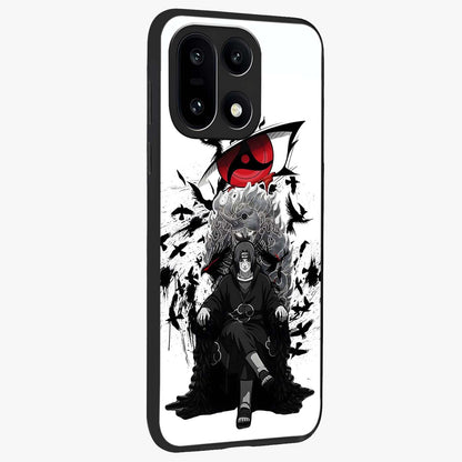Uchiha Shadow Throne Glass Case for 1+15 side perspective highlighting bold character textures and premium edges