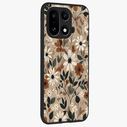 Vector Flowers Glass Case for 1+15 side perspective highlighting smooth floral textures and premium edges