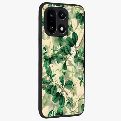 Verdant Garden Whispers Glass Case for 1+15 side perspective highlighting delicate leaf textures and premium edges