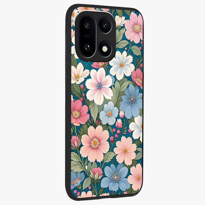Vintage Floral Charm Glass Case for 1+15 side perspective highlighting refined floral textures and premium edges