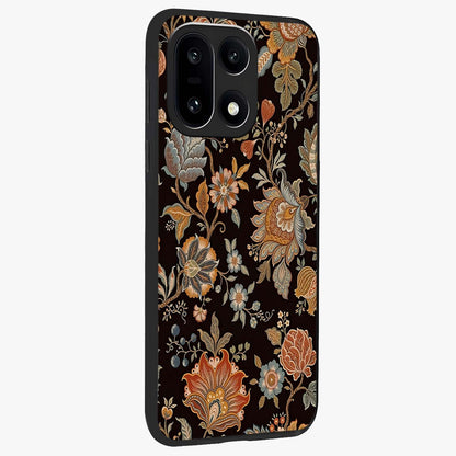Vintage Floral Dream Glass Case for 1+15 side perspective highlighting delicate textures and sleek premium build