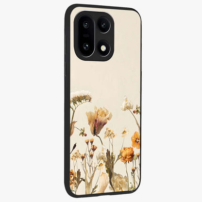 Vintage Petal Love With Custom Name Glass Case for 1+15 side perspective highlighting custom typography and delicate bloom textures