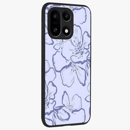 Violet Sketch Garden Glass Case for 1+15 side perspective highlighting refined bloom textures and premium edges