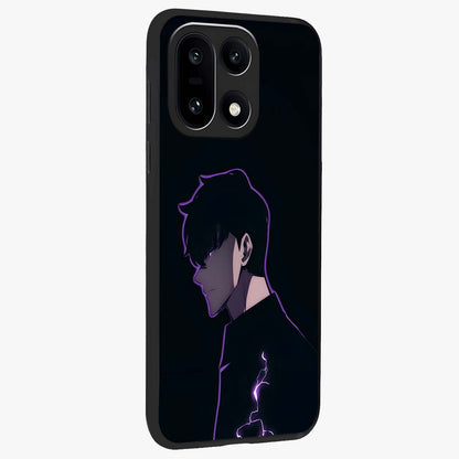 Void Lightning Phantom Glass Case for 1+15 side perspective highlighting sharp energy textures and premium edges