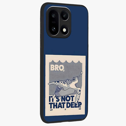 Worry Less Swim Glass Case for 1+15 side perspective highlighting clean text detailing and sleek premium build