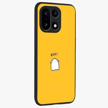 Yellow Boo Ghost Glass Case for 1+15 side perspective highlighting lively textures and premium edges
