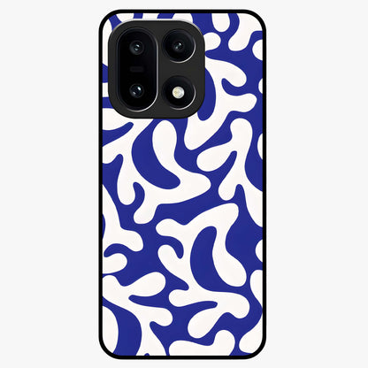 Abstract Coral Waves Glass Case for 1+15 front view featuring flowing ocean inspired coral wave artwork
