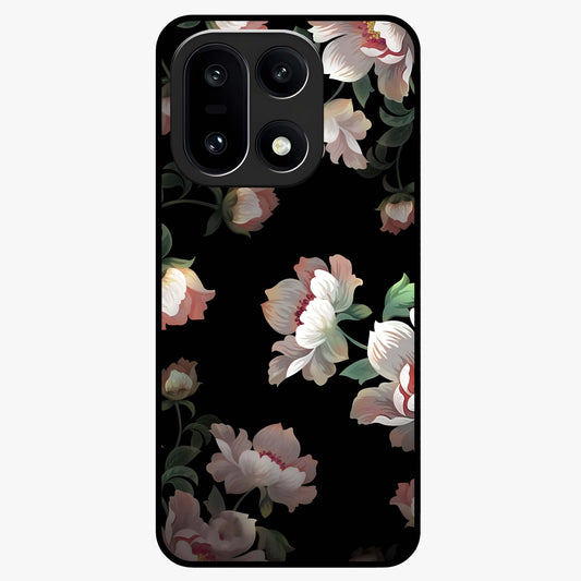 Abstract Embossed Blooming Bright Flower Glass Case for 1+15 front view featuring vibrant raised floral artwork