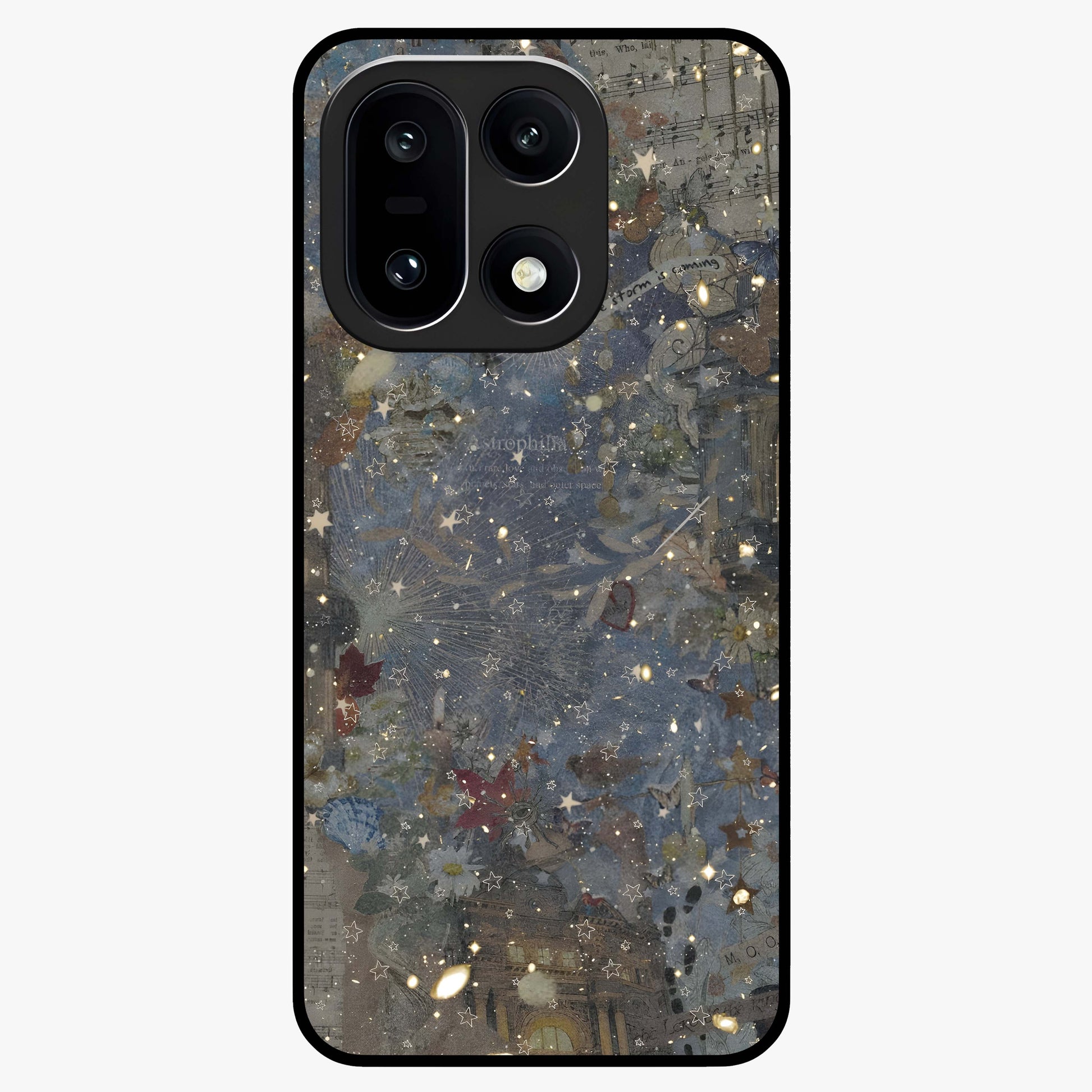 Aesthetic Astrolophia Glass Case for 1+15 front view featuring celestial astrology inspired artwork
