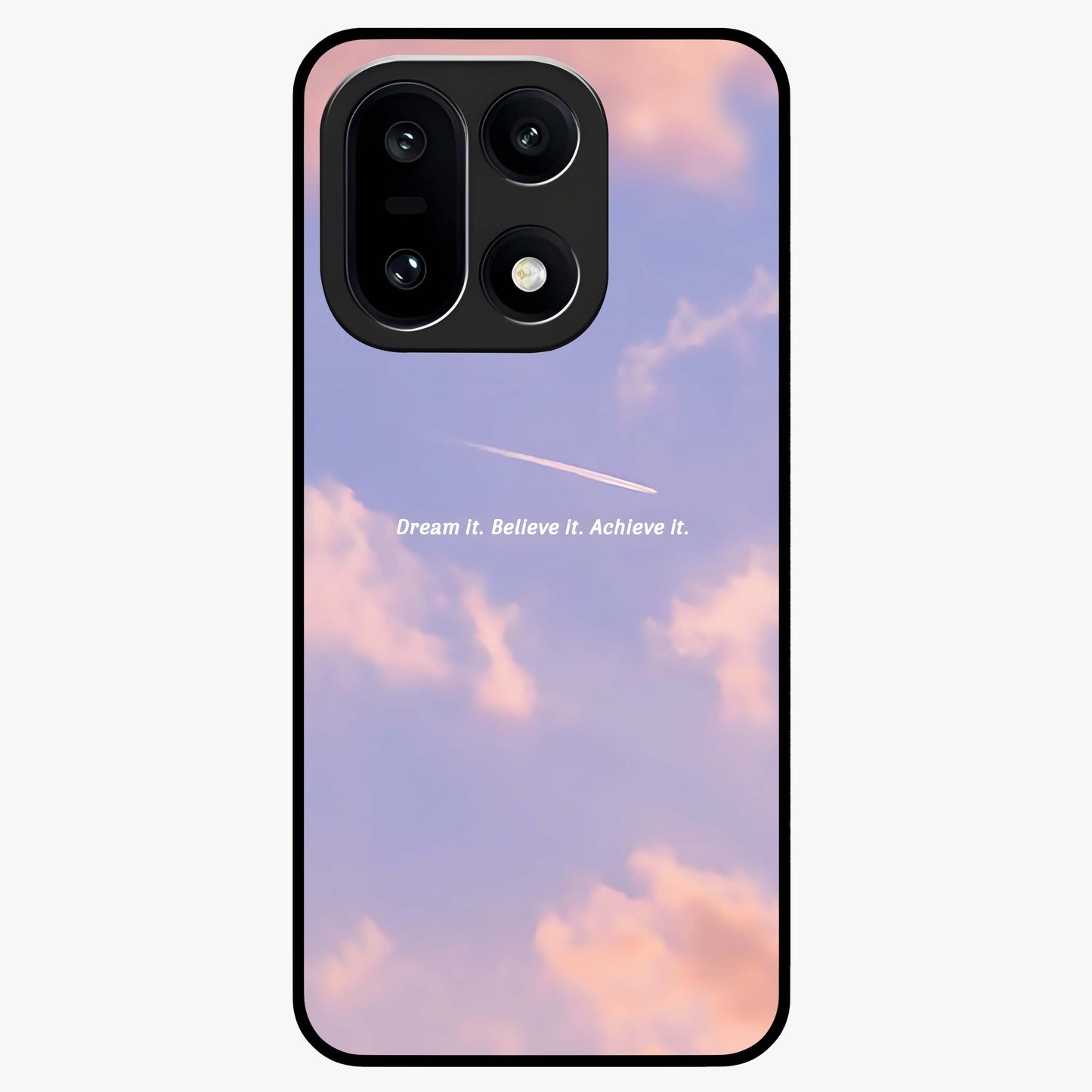 Aesthetic Clouds Dream Glass Case for 1+15 soft front view featuring dreamy pastel cloud artwork