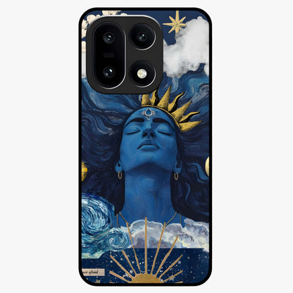 Aesthetic Lord Shiva Glass Case for 1+15 bold front view featuring detailed spiritual Shiva artwork