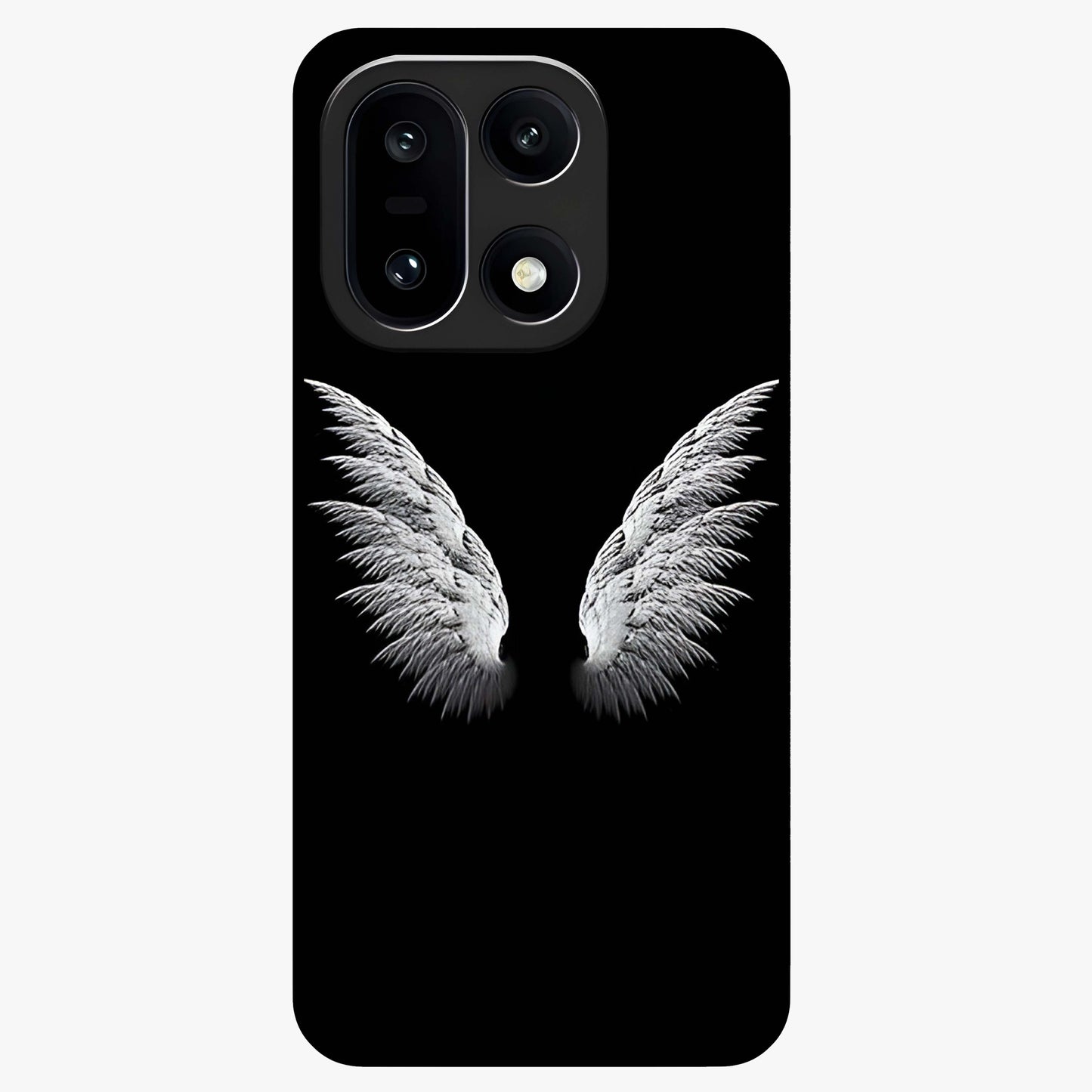 Angel Wing Grace Glass Case for 1+15 elegant front view featuring soft angel wing artwork
