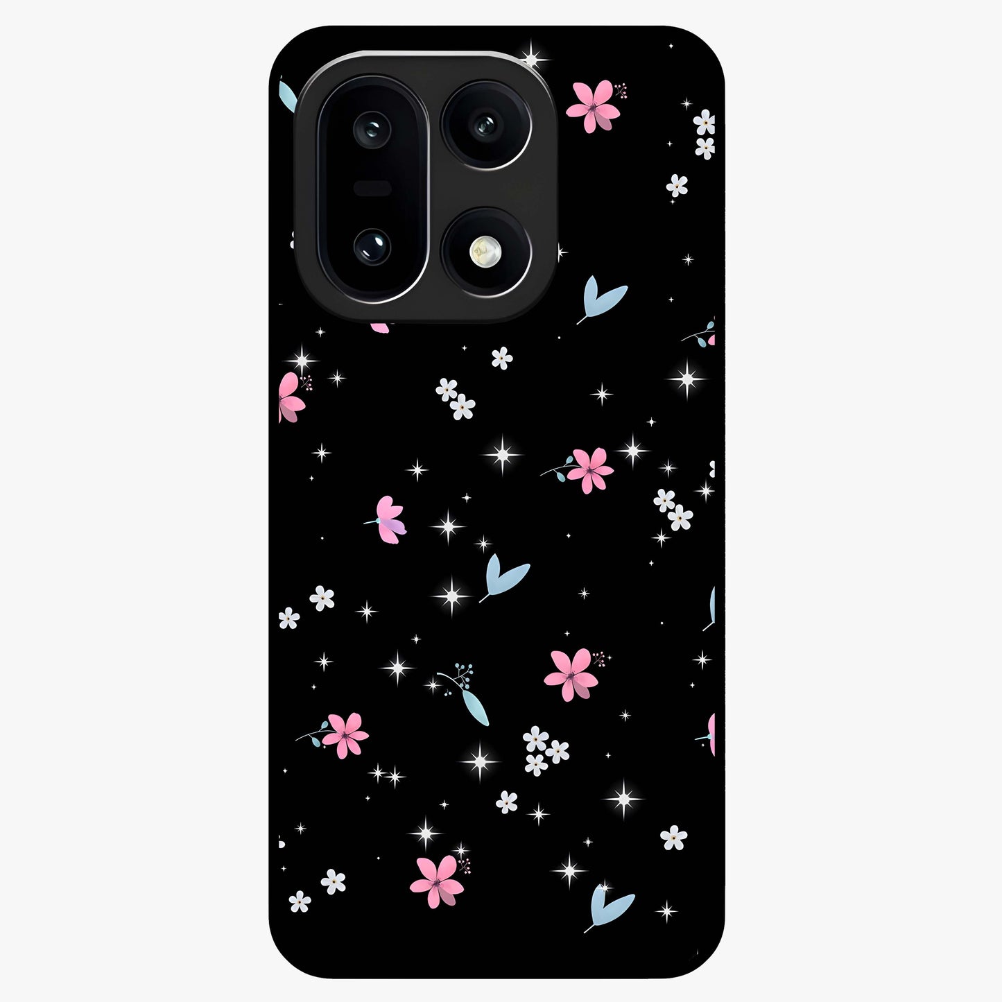 Black Aesthetic Wallpapers Glass Case for 1+15 bold front view featuring dark minimalist aesthetic artwork