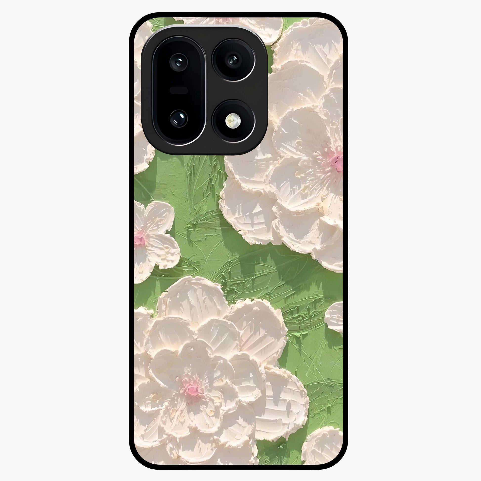 Blossom Meadow Dreams Glass Case for 1+15 dreamy front view featuring soft meadow floral artwork