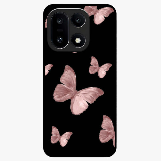 Butterfly Pattern Glass Case for 1+15 elegant front view featuring repeating butterfly artwork with aesthetic detailing