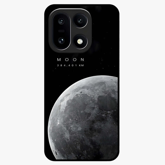 Cosmic Moon Glow Glass Case for 1+15 serene front view featuring glowing moon artwork with celestial tones