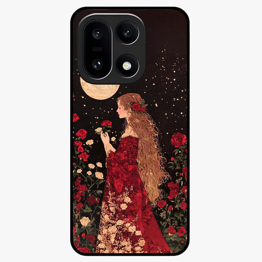 Crimson Dreams Glass Case for 1+15 elegant front view featuring rich red artistic artwork