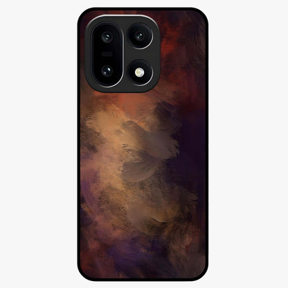 Crimson Dusk Whirl Glass Case for 1+15 dramatic front view featuring swirling dusk inspired crimson artwork