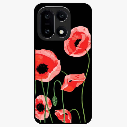 Crimson Garden Dream Glass Case for 1+15 romantic front view featuring rich red floral garden artwork