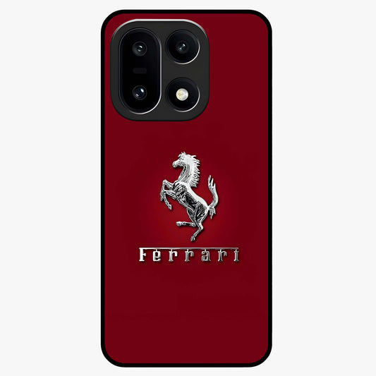Crimson Stallion Prestige Glass Case for 1+15 powerful front view featuring majestic stallion artwork in crimson tones