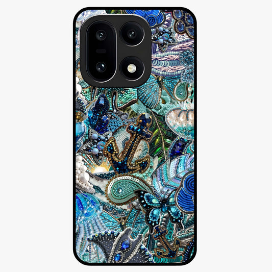 Crystal Ocean Magic Glass Case for 1+15 vibrant front view featuring sparkling ocean inspired artwork