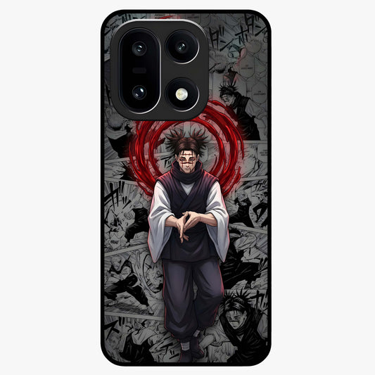 Cursed Ritual Ascension Glass Case for 1+15 dramatic front view featuring dark ritual inspired artwork