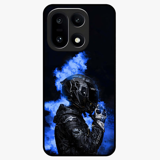 Cyber Sentinel Protocol Glass Case for 1+15 bold front view featuring futuristic cyberpunk inspired artwork