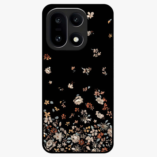 Dark Petal Aesthetic Glass Case for 1+15 elegant front view featuring moody floral artwork with deep tones