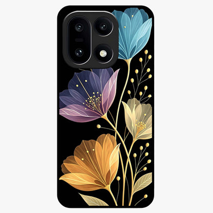 Delicate Multicolor Flowers Glass Case for 1+15 vibrant front view featuring soft multicolor floral artwork