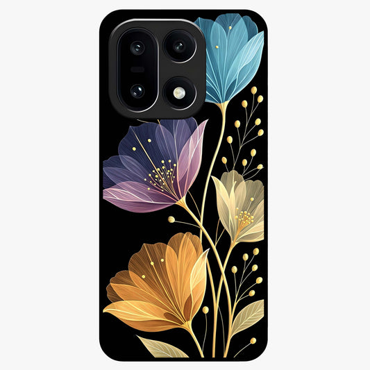 Delicate Multicolor Flowers Glass Case for 1+15 vibrant front view featuring soft multicolor floral artwork