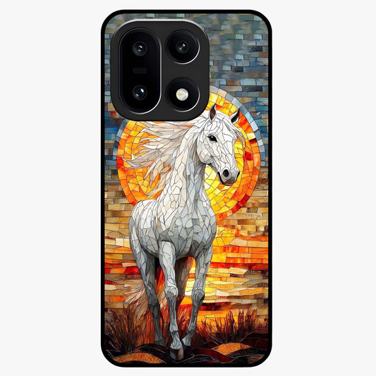 Elected Horse Glass Case for 1+15 bold front view featuring powerful horse illustration artwork