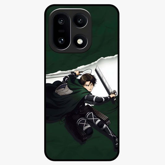 Emerald War Vanguard Glass Case for 1+15 striking front view featuring warrior inspired artwork in emerald tones