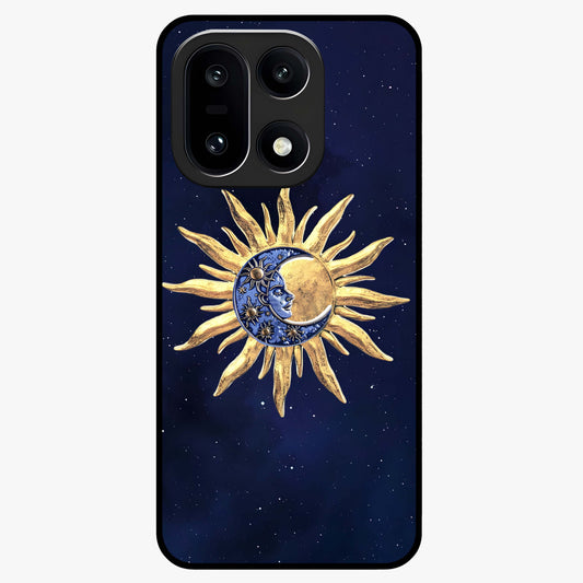 Eternal Cosmic Balance Glass Case for 1+15 artistic front view featuring symmetrical cosmic artwork