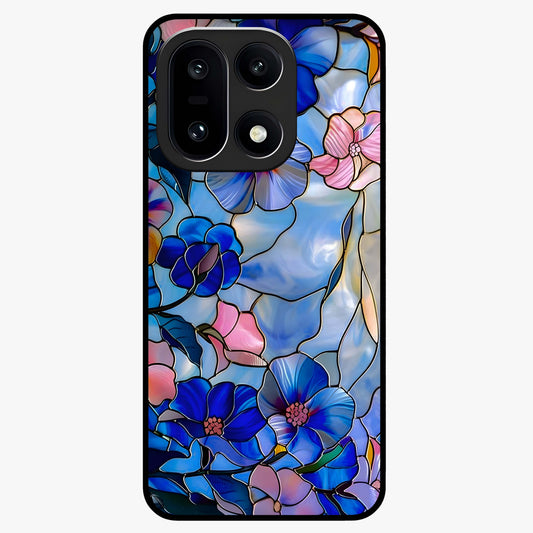 Eternal Floral Stained Glass Case for 1+15 elegant front view featuring stained glass inspired floral artwork