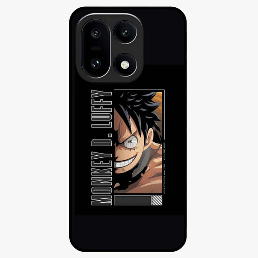 Fearless Pirate Smile Glass Case for 1+15 edgy front view featuring pirate inspired artwork with bold expression