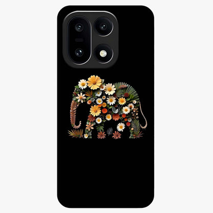 Floral Elephant Glass Case for 1+15 artistic front view featuring elephant illustration with floral detailing