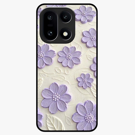Floral Wall Art With Purple Flowers Glass Case for 1+15 stylish front view featuring purple floral artwork
