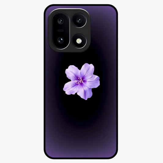 Flower on Soft Violet Gradient Glass Case for 1+15 elegant front view featuring floral artwork over smooth violet gradient