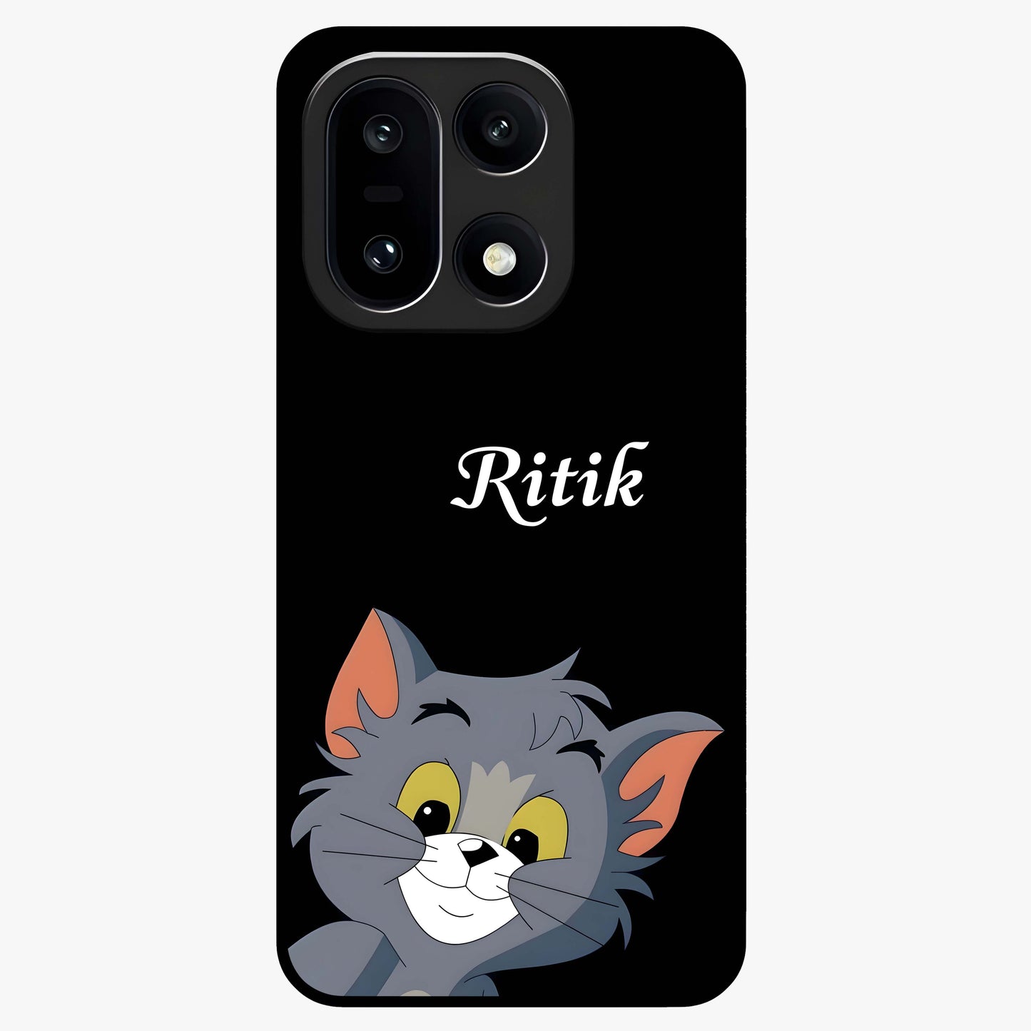 Forever Chasing Love Tom Glass Case for 1+15 charming front view featuring animated love themed character artwork