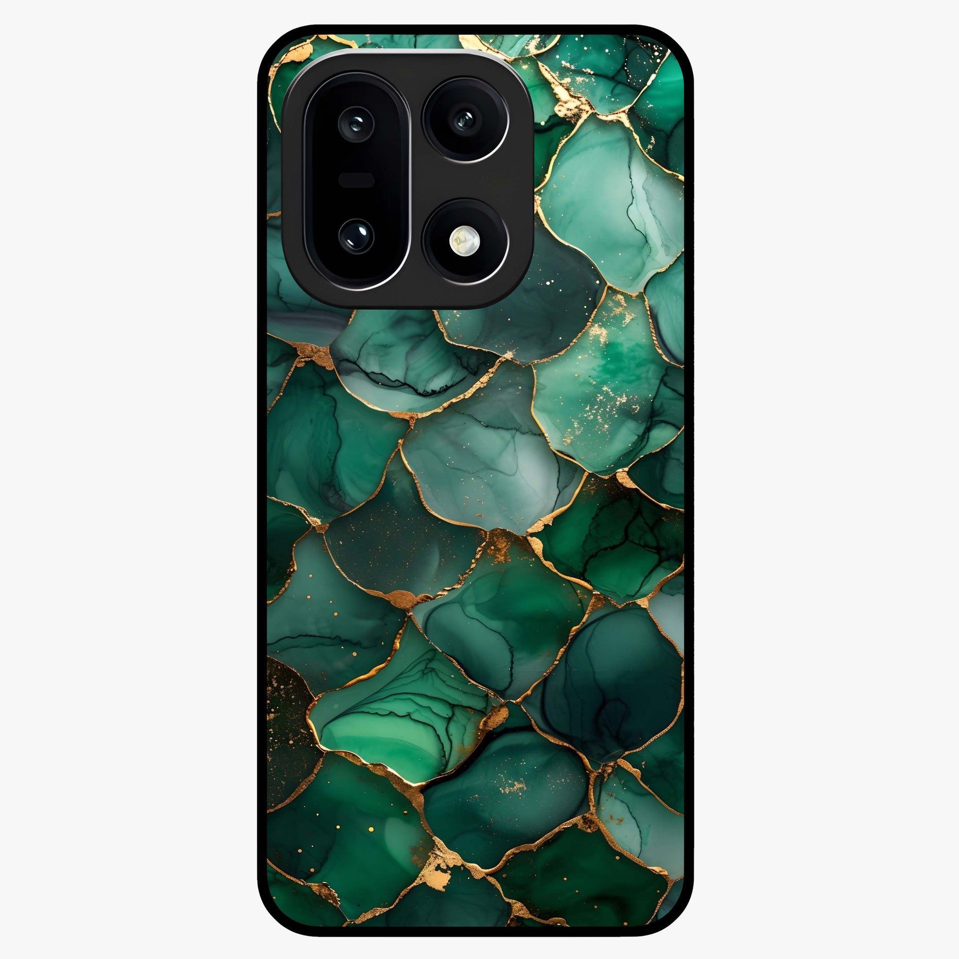 Geometric Polyester Pattern Glass Case for 1+15 modern front view featuring abstract geometric pattern artwork