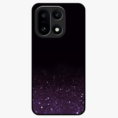 Glittery Purple Bokeh Glass Case for 1+15 vibrant front view featuring sparkling purple bokeh artwork