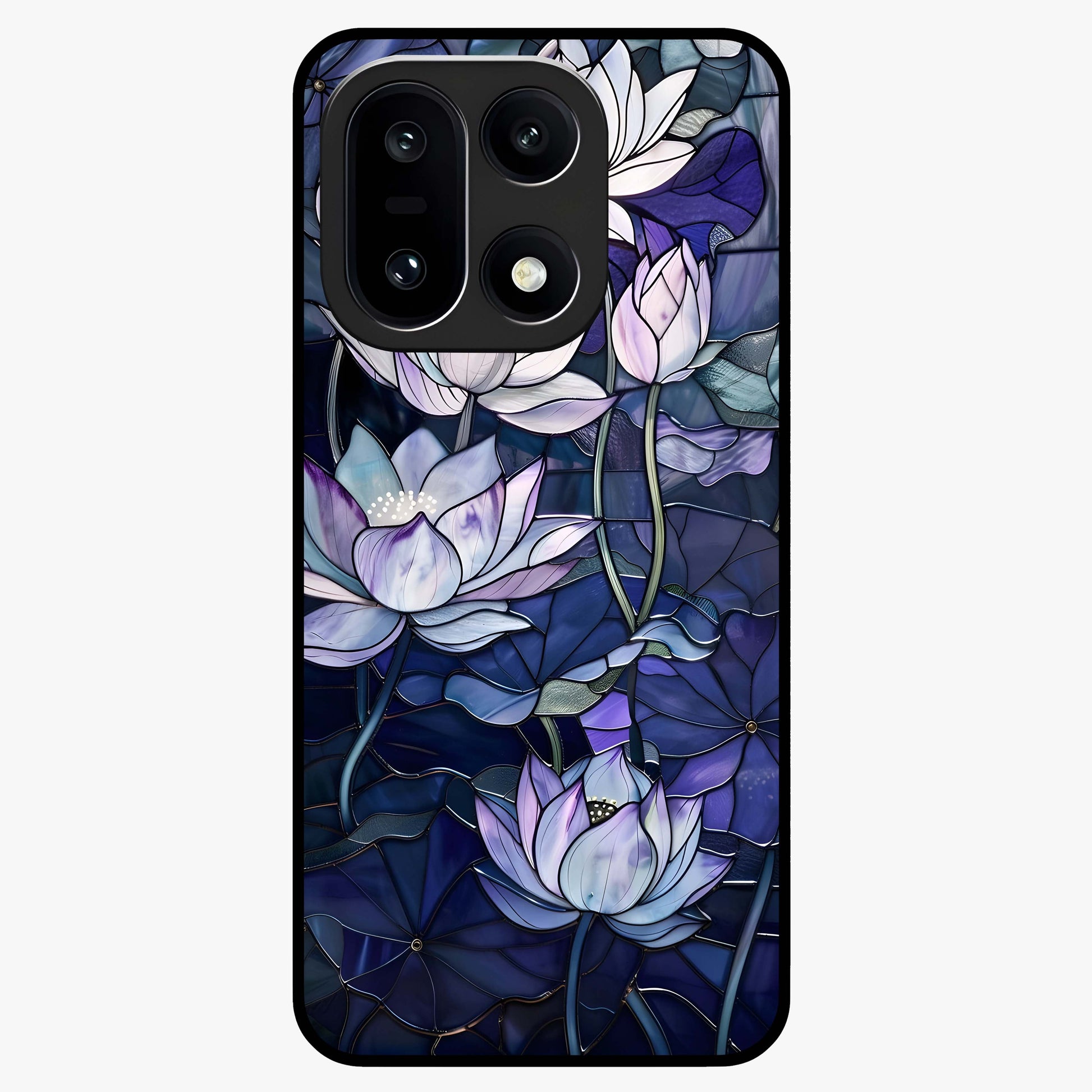 Gloss Petal Rush Glass Case for 1+15 bold front view featuring dynamic floral artwork with glossy appeal