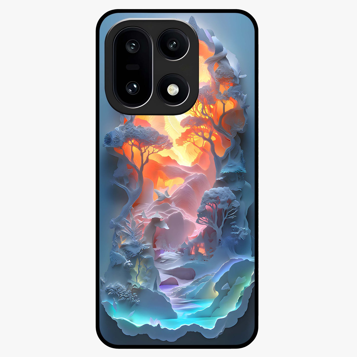 Glow Forest Portal Glass Case for 1+15 mystical front view featuring glowing forest gateway artwork