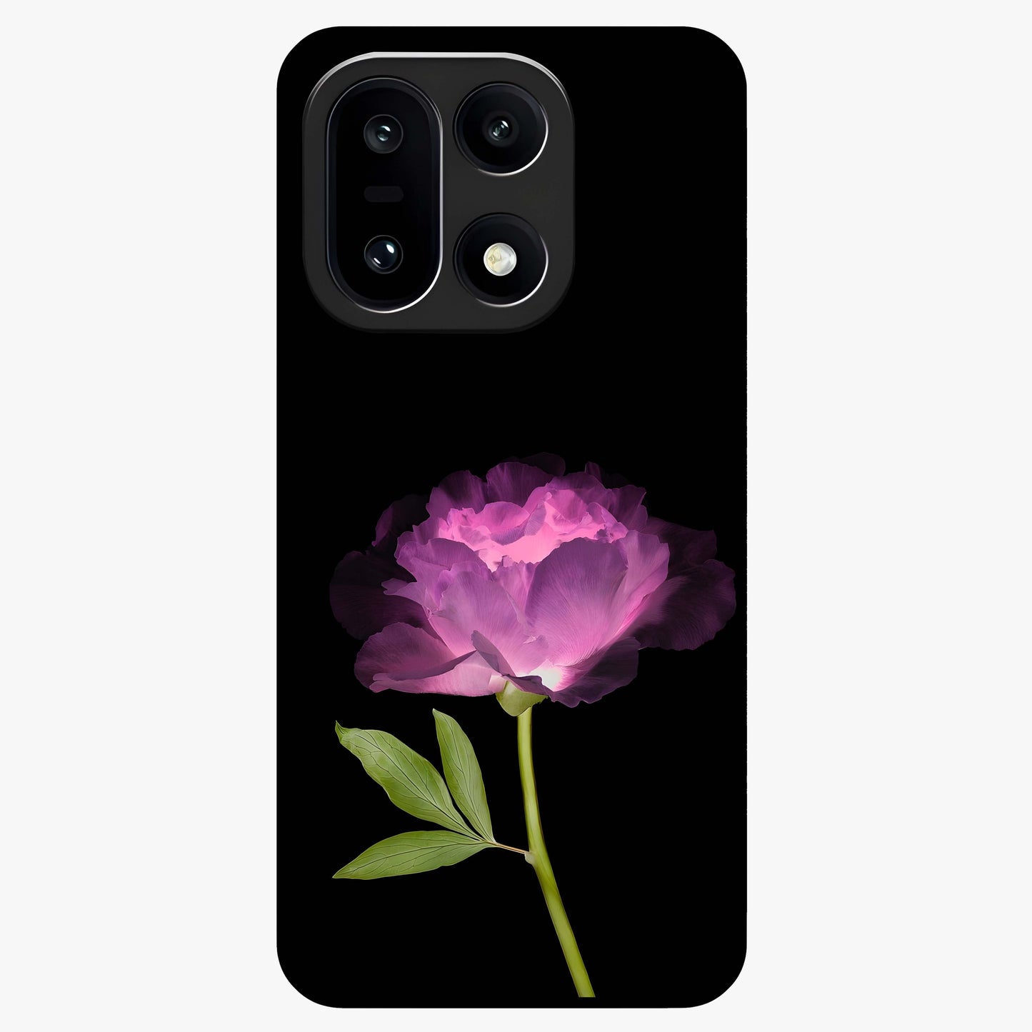 Glow Petal Bloom Glass Case for 1+15 radiant front view featuring luminous floral artwork