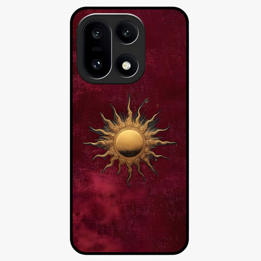 Gold Sun Blush Glass Case for 1+15 elegant front view featuring warm golden sun inspired artwork