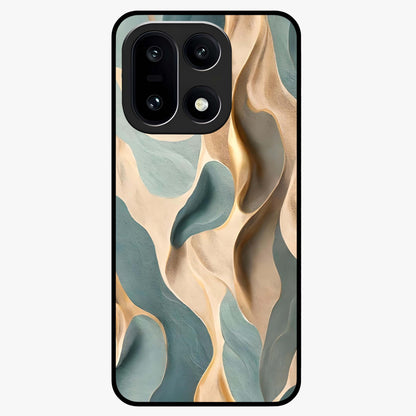 Golden Dune Waves Glass Case for 1+15 scenic front view featuring flowing desert dune artwork in golden hues