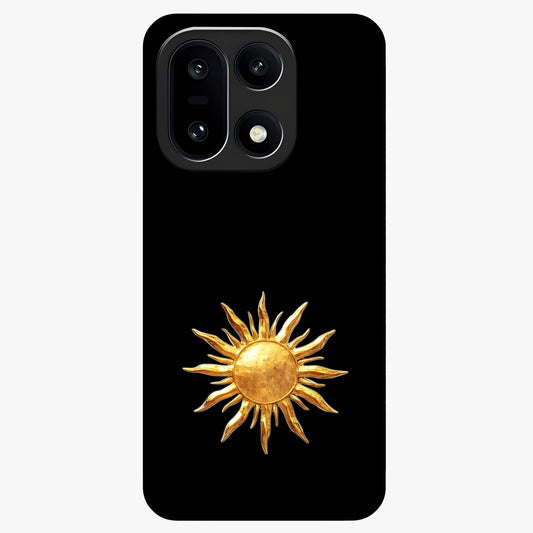 Golden Sun Minimalism Glass Case for 1+15 clean front view featuring minimalist golden sun artwork